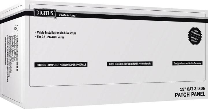 Immagine prodotto Digitus Pannello ISDN CAT 3 da 19 pollici 25 porte