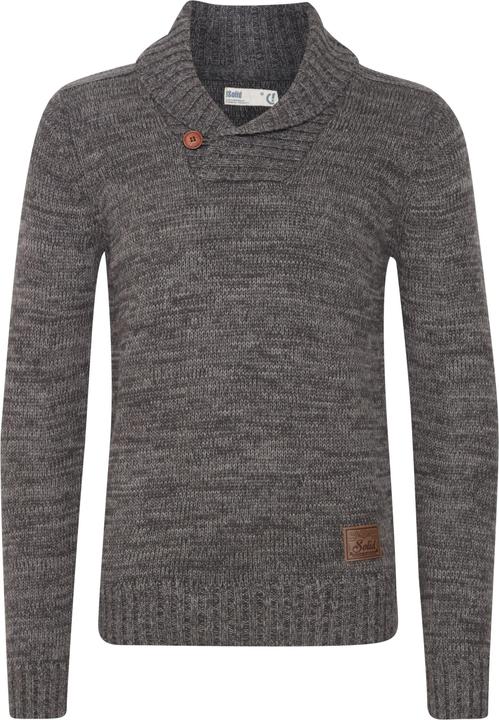 Actual product image Solid Phil Men's Jumper Chunky Knit Pullover With Shawl Collar Made Of 100% Cotton (3XL)