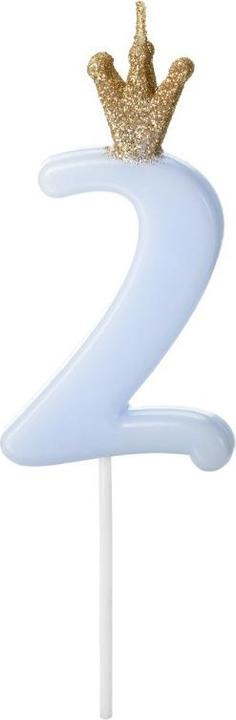 Produktbild Partydeco Bougie Chiffre 2 Bleu (9.5cm) (1 x)