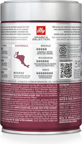 Nährwerte und Zutaten Illy Guatemala (250 g, Mittlere Röstung)