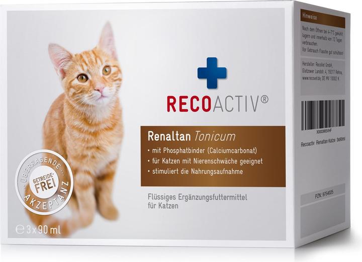 Produktbild Recoactiv Katzen-Nahrungsergänzung Renaltan Tonicum (Senior, Adult, 3 Stk., 270 g)