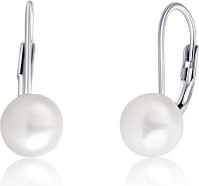 Actual product image JVD Silver earrings with real pearls SVLE0476XD2P1 - Diameter: 0.8 cm