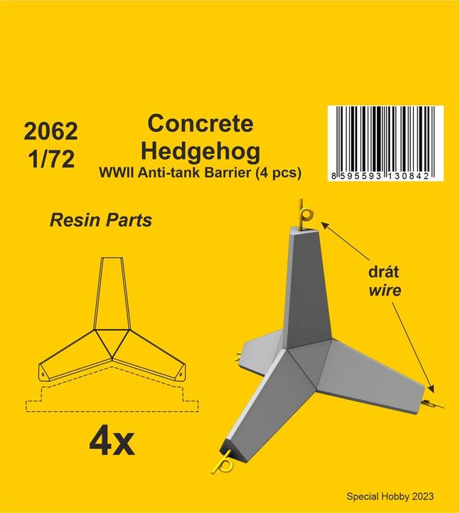 Produktbild CMK Concrete Hedgehog - WWII Anti-tank Barrier (4 pcs.) 1/72