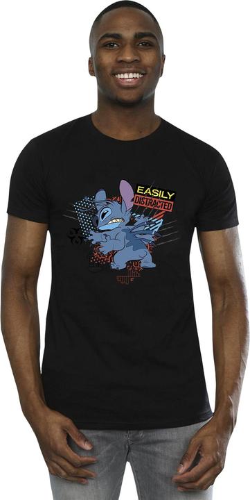 Actual product image Disney Mens Lilo And Stitch Easily Distracted T-Shirt (XL)