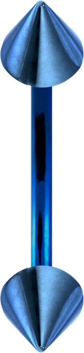Image du produit Star Piercing Micro banane bleu foncé avec deux cônes (sans laiton, Acier chirurgical 316L)