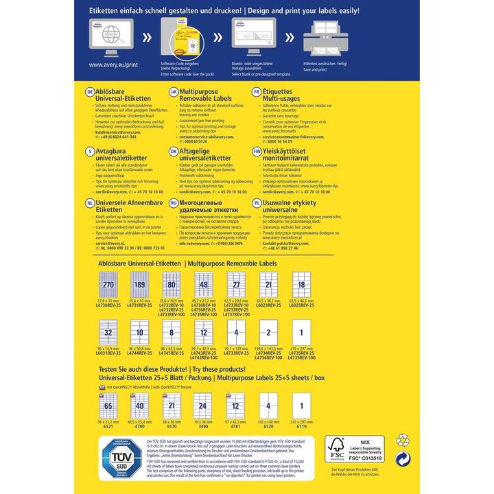 Produktbild Avery Universal-Etiketten