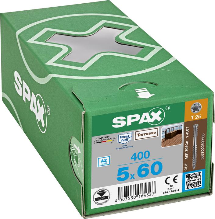 Actual product image Spax SB-Schrauben D ZK, INOX A2, 5.0x60 (400 Screws per piece)