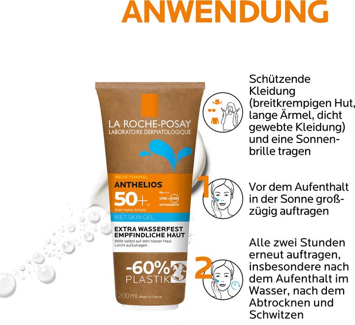 Produktbild La Roche Posay Anthelios Wet Skin Gel LSF 50+ (Sonnengel, SPF 50+, 200 ml, 213 g)