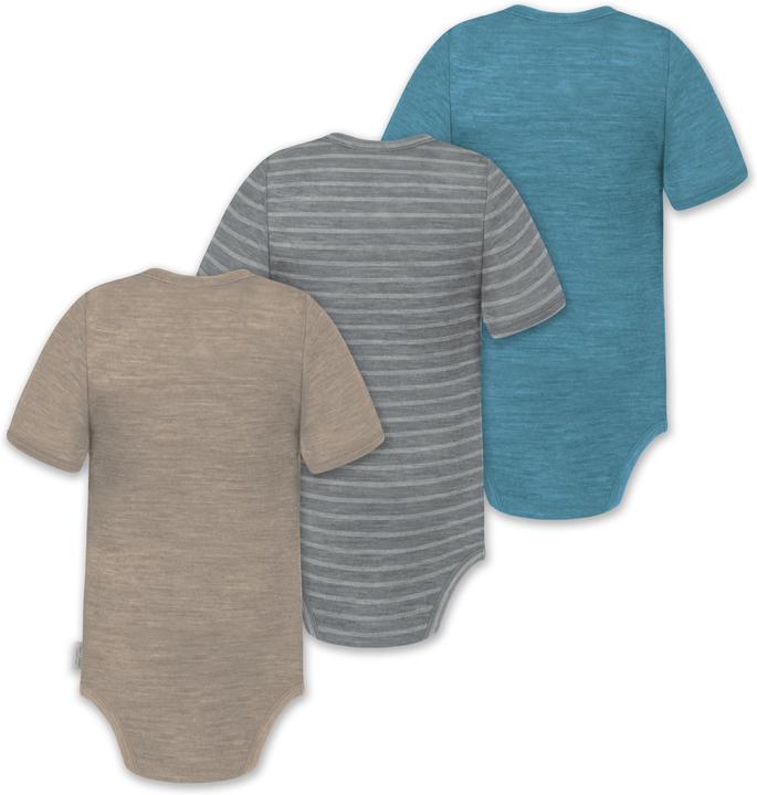 Actual product image Normani Set of 3 baby merino short-sleeved body "Tihoi" - 9319 (62)