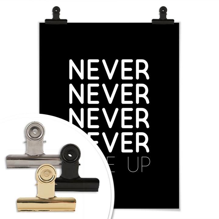 Produktbild Trenddeko Never give up (24 x 30 cm)