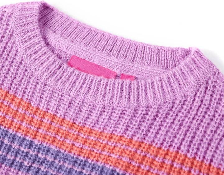 Immagine prodotto VidaXL Maglione da bambino a righe lavorato a maglia viola e rosa (128)