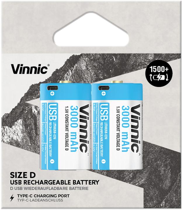 Vinnic USB Rech. Batterie (2 Stk., 3000 mAh)