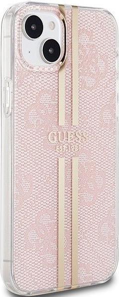Immagine prodotto Guess GUHCP15SH4PSEGP Custodia rigida per iPhone 15 / 14 / 13 6.1" różowy/rosa IML 4G Gold Stripe (Apple iPhone 14, Apple iPhone 13, Apple iPhone 15)