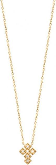Actual product image Lara Gold plated NECKLACE - 40+2+3 - ZIRCONIA - CROSS