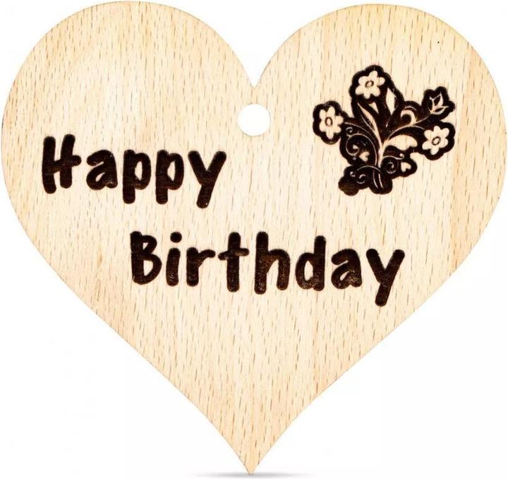 ZNatur Herz Anhänger Geschenk Deko mit Gravur Happy Birthday No.68