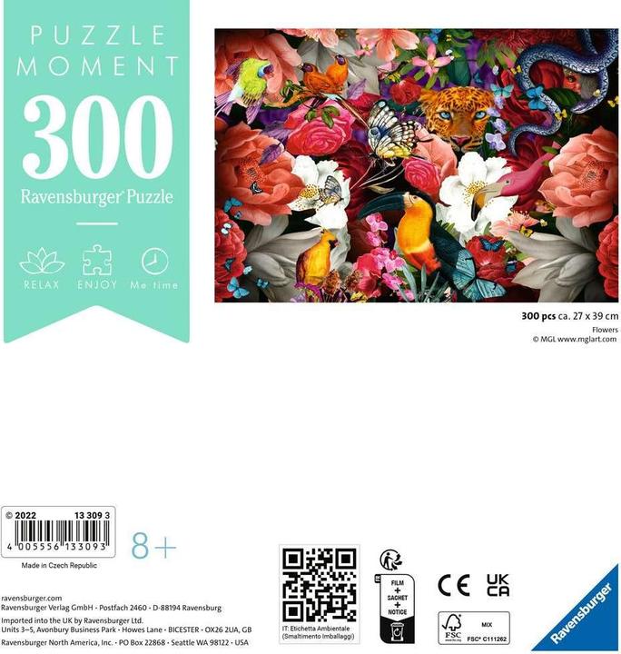 Productafbeelding Ravensburger Puzzel - Bloemen - Puzzel Moment 300 stukjes (300 onderdelen)