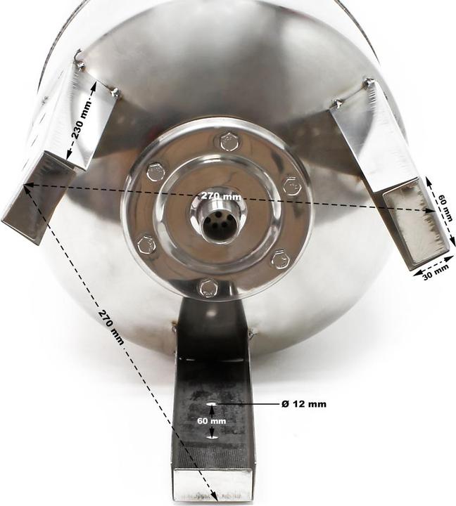 Actual product image Wiltec 50L INOX / Stainless Steel Pressure Tank Vessel Expansion Domestic Waterworks Pump EPDM-Membrane (Domestic water pump)