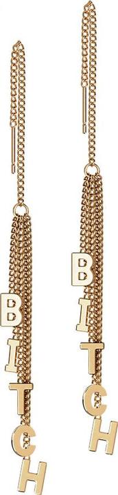 Produktbild Star Piercing Ohrstecker rosegold freifallende Kette Buchstabenbaum Bitch (ohne MessingTitan G23, ohne MessingChirurgenstahl 316L)