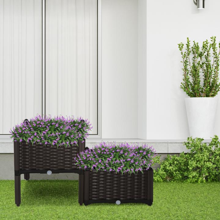 Immagine prodotto Outsunny Letto rialzato a 2 pezzi in look rattan