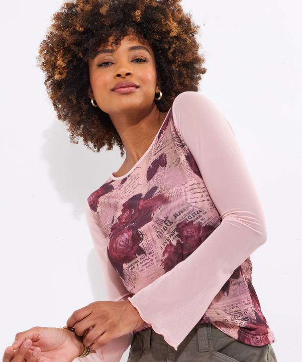 Image du produit Joe Browns Rose and Script Mesh Top (44)