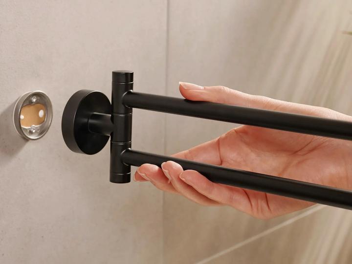 Actual product image tesa MOON GREY Towel rail two-arm incl. adhesive solution without drilling