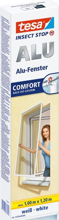 Actual product image tesa Insect screen Alu COMFORT for windows, with aluminium frame, without drilling (100 x 120 cm)