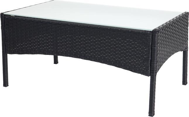 Produktbild Swisshandel24 3-2-1-1 Poly-Rattan Garten-Garnitur Halden, Sitzgruppe - anthrazit, Kissen creme