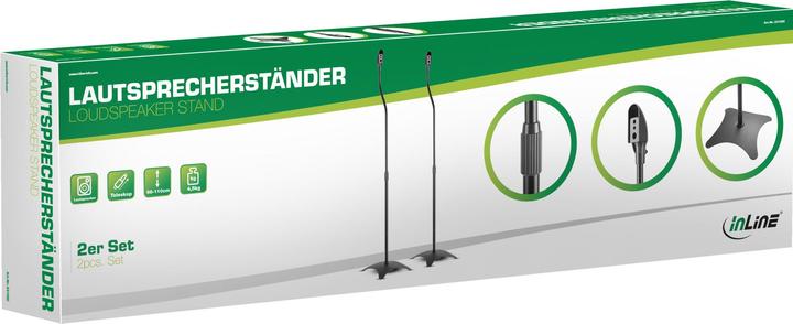 Produktbild InLine Lautsprecherständer Teleskop (1 Stk., Ständer, Höhenverstellbar)