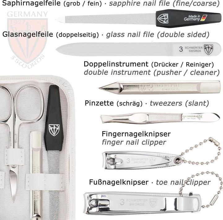 Image du produit Drei Schwerter Set de manucure 'Roma' de 8 pièces