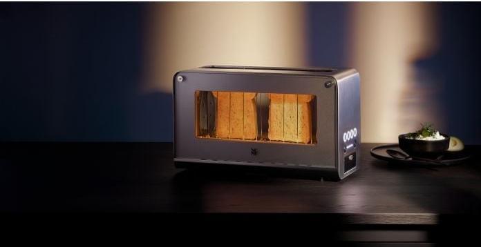 Produktbild WMF Lono Glas-Toaster mit Brötchenaufsatz