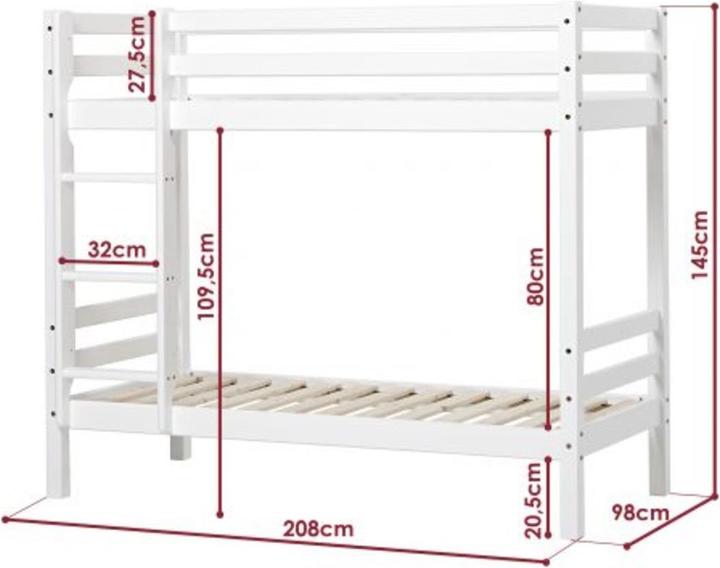 Produktbild Hoppekids Basic Etagenbett (90 x 200 cm)