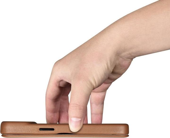 Immagine prodotto iCarer CE Premium Leather Folio Case iPhone 14 Plus Magnetic Flip Leather Folio Case MagSafe Brown ( (Apple iPhone 14 Plus)