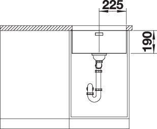 Image du produit Blanco Andano 450-U (Evier sous plan, 45 cm, 49 cm)