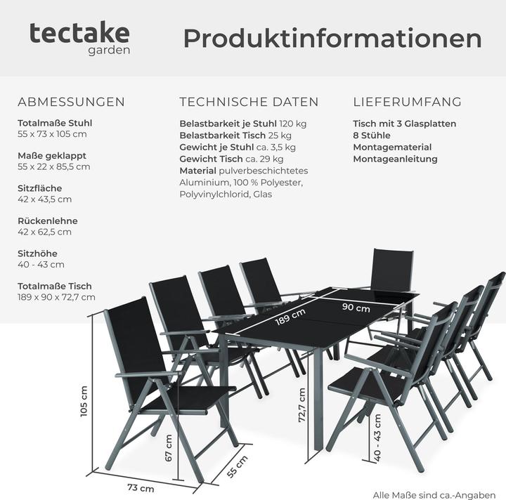 Produktbild tectake Sitzgruppe (189 cm)