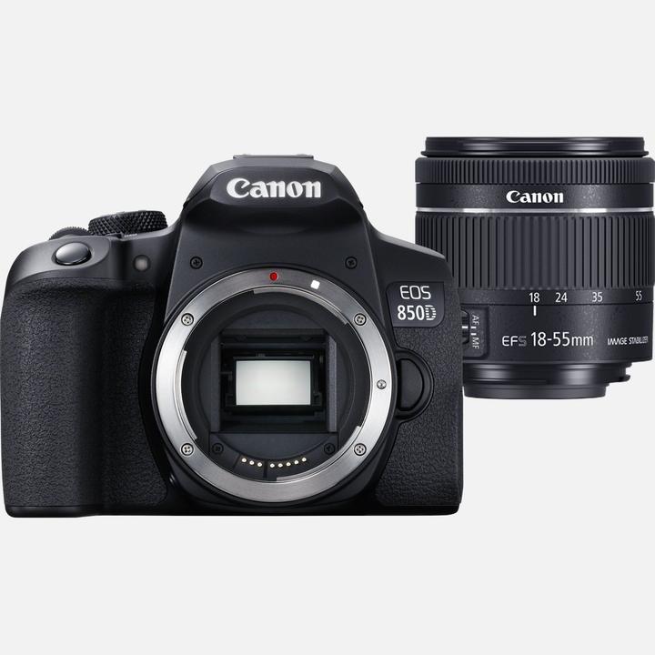 Immagine prodotto Canon EOS 850D + EF-S 18-55 mm f (18 - 55 mm, 24.20 Mpx, APS-C / DX)