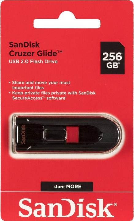 Actual product image SanDisk Cruzer Glide (256 GB, USB-A, USB 2.0)