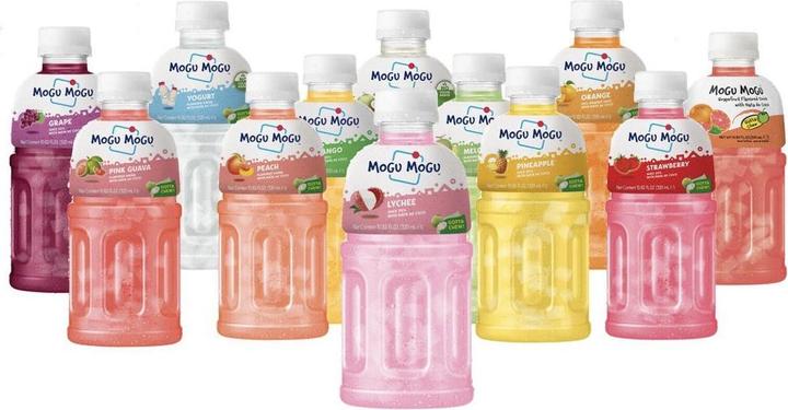 Actual product image Mogu mogu BLACKCURRANT Flavoured Drink With Nata De Coco crate (24 x 32 cl)