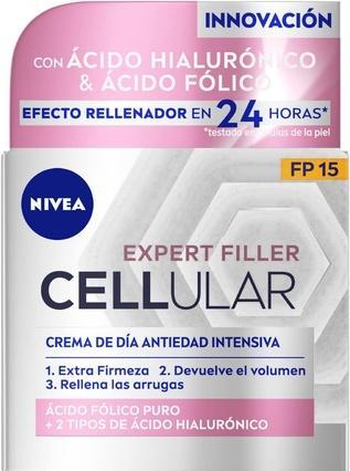 NIVEA Cellular Filler Hialurónico y Fólico Crema Día Spf15 50ml (50 ml, Tagescreme, SPF 15)