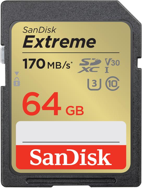 SanDisk Extreme (64 GB, SDXC, U3, UHS-I)