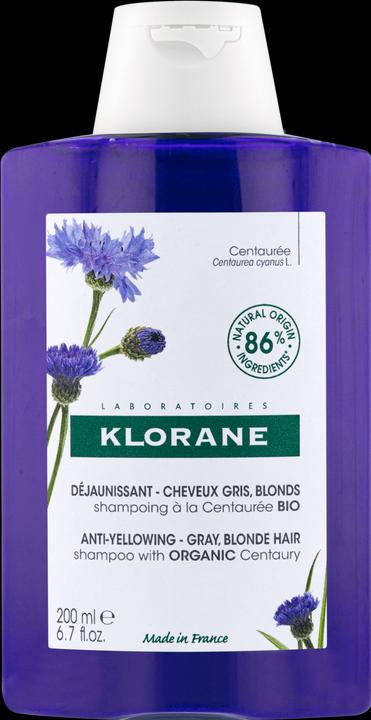 Klorane Anti-Gelbstich Shampoo mit BIO-Kornblume (200 ml, Flüssiges Shampoo)