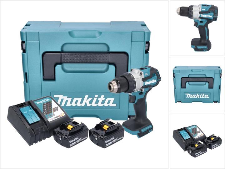 Image du produit Makita DHP 489 RGJ Perceuse à percussion sans fil 18 V 73 Nm sans balais + 2x batterie rechargeable 6.0 Ah (Fonctionnement sur batterie)