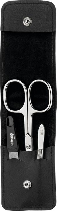 Actual product image Clauss Manicure set 4 pieces, leather case, black