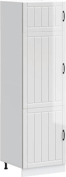 Produktbild VidaXL Küchenschrank Lucca Hochglanz-Weiss Holzwerkstoff hoher Küchenschrank (60 x 57 x 207 cm)