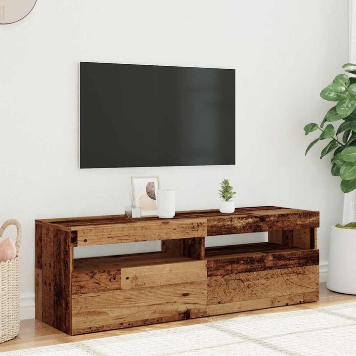 Immagine prodotto VidaXL TV Schrank Lowboard Fernsehschrank Fernsehtisch mit LED Altholz-Optik (120 x 35 x 40 cm)