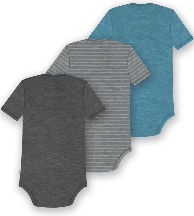 Immagine prodotto Normani Set di 3 body baby in merino a maniche corte "Tauranga" - 9299 (74)