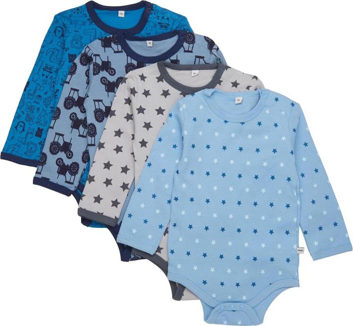 Immagine prodotto Pippi Body a manica lunga Set di 4 pezzi blu Gr. 86 (86)