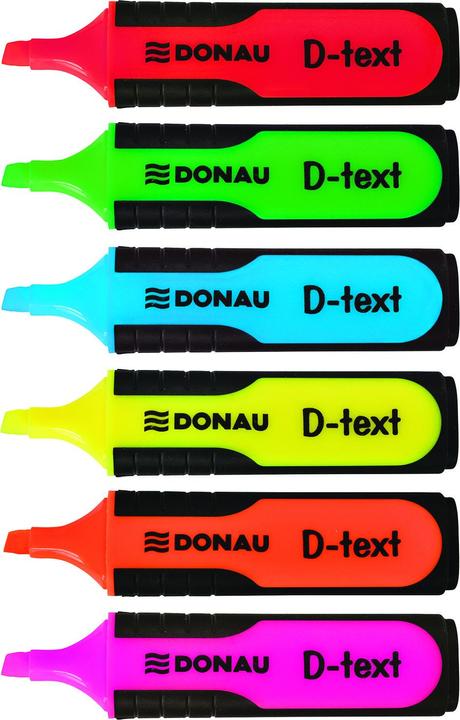Produktbild Donau Textmarker d-text, 1-5mm (strich), 4er-pack, farbig sortiert (Mehrfarbig, 5 mm)