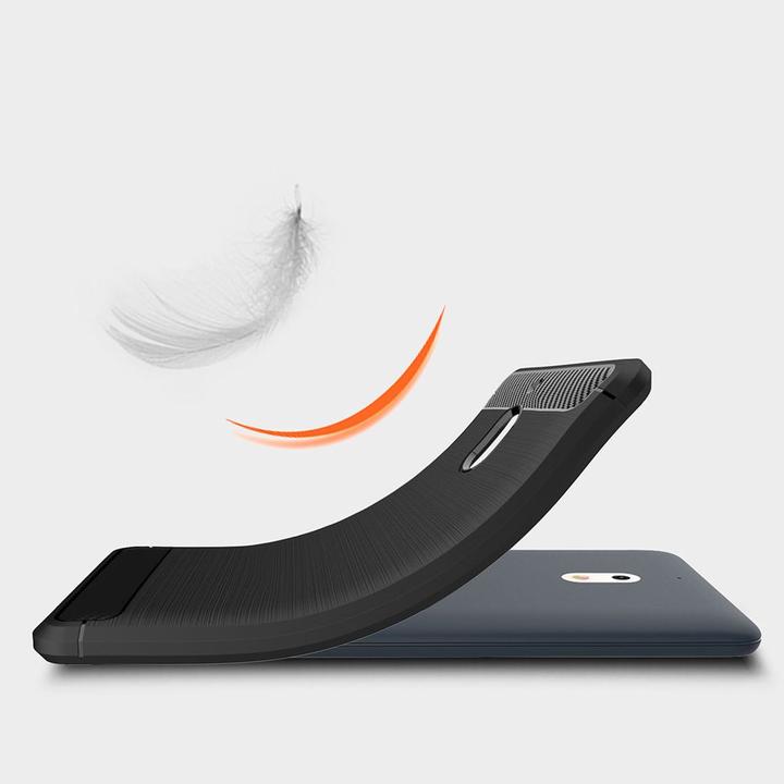 Produktbild König Design Nokia 2.1 Case Carbon Fiber Optik Brushed Schutz Hülle Bumper Etui Cover Schwarz (Nokia 2.1)