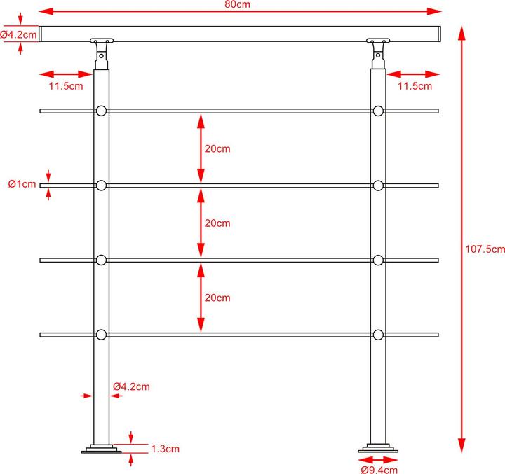 Actual product image Monzana Stair railing (1 pcs.)