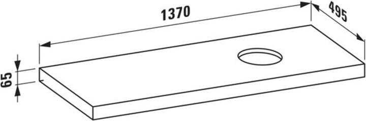 Produktbild Laufen Lani Waschtischplatte, ein Ausschnitt rechts, 1370x495x65mm, H404683112